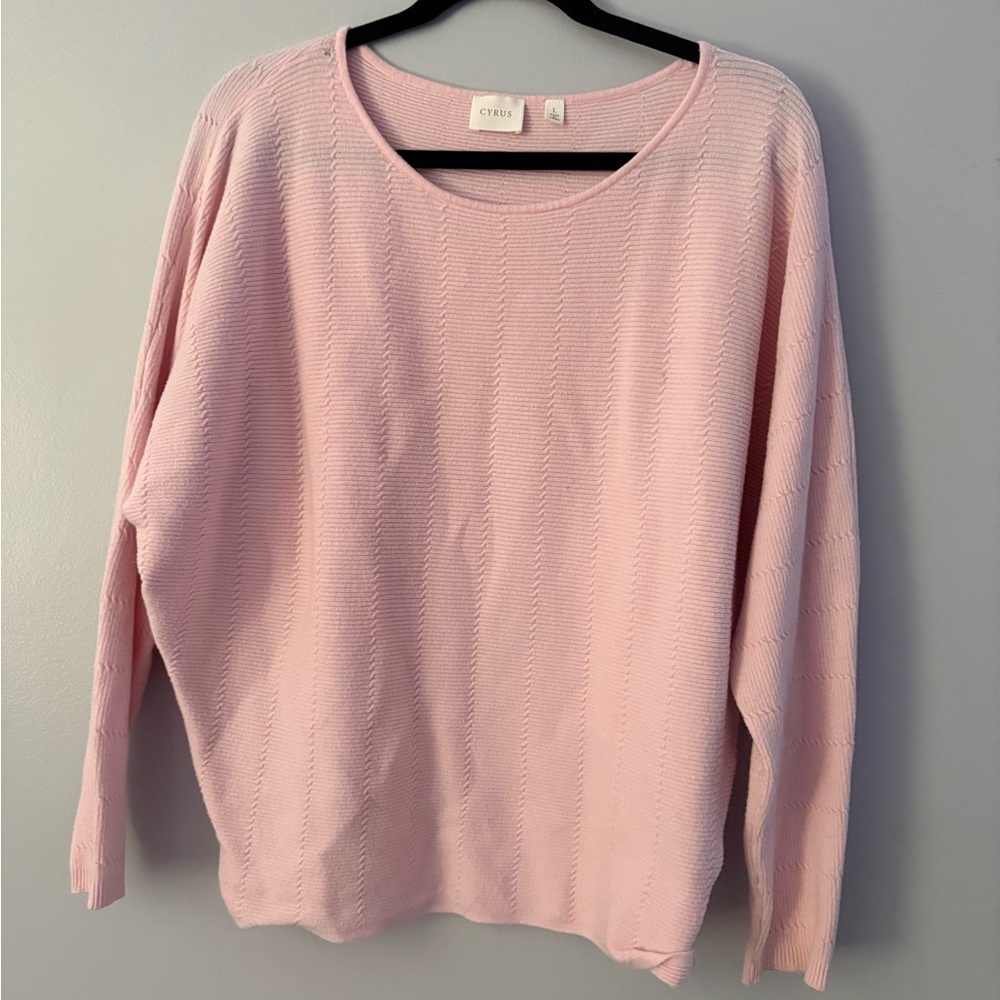 Cyrus Light Pink Crew Neck Sweater
